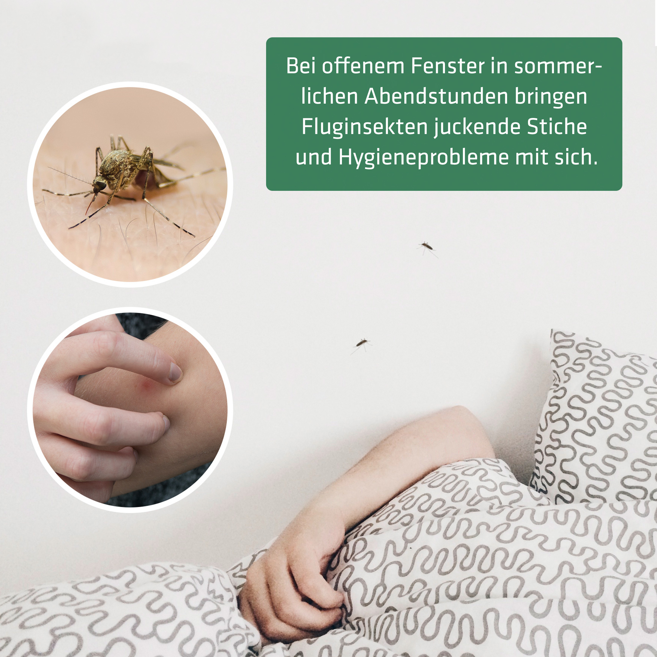 Schützen Sie sich und ihre Familie gegen Mückenstiche und andere Fluginsekten.