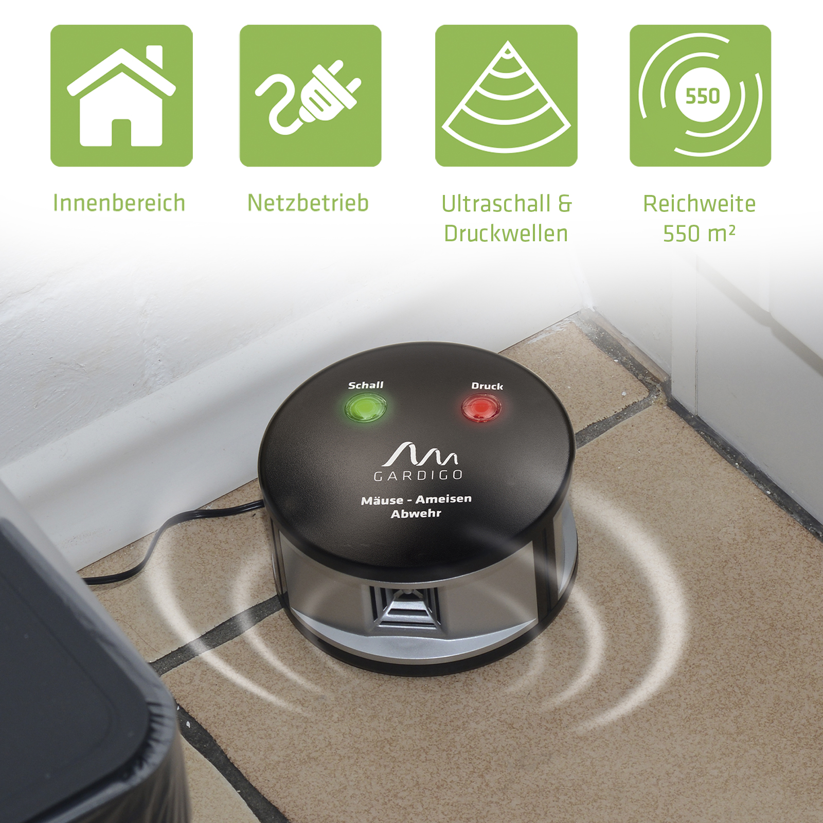 Die Mäuse- und Ameisen-Abwehr von GARDIGO im Einsatz.
