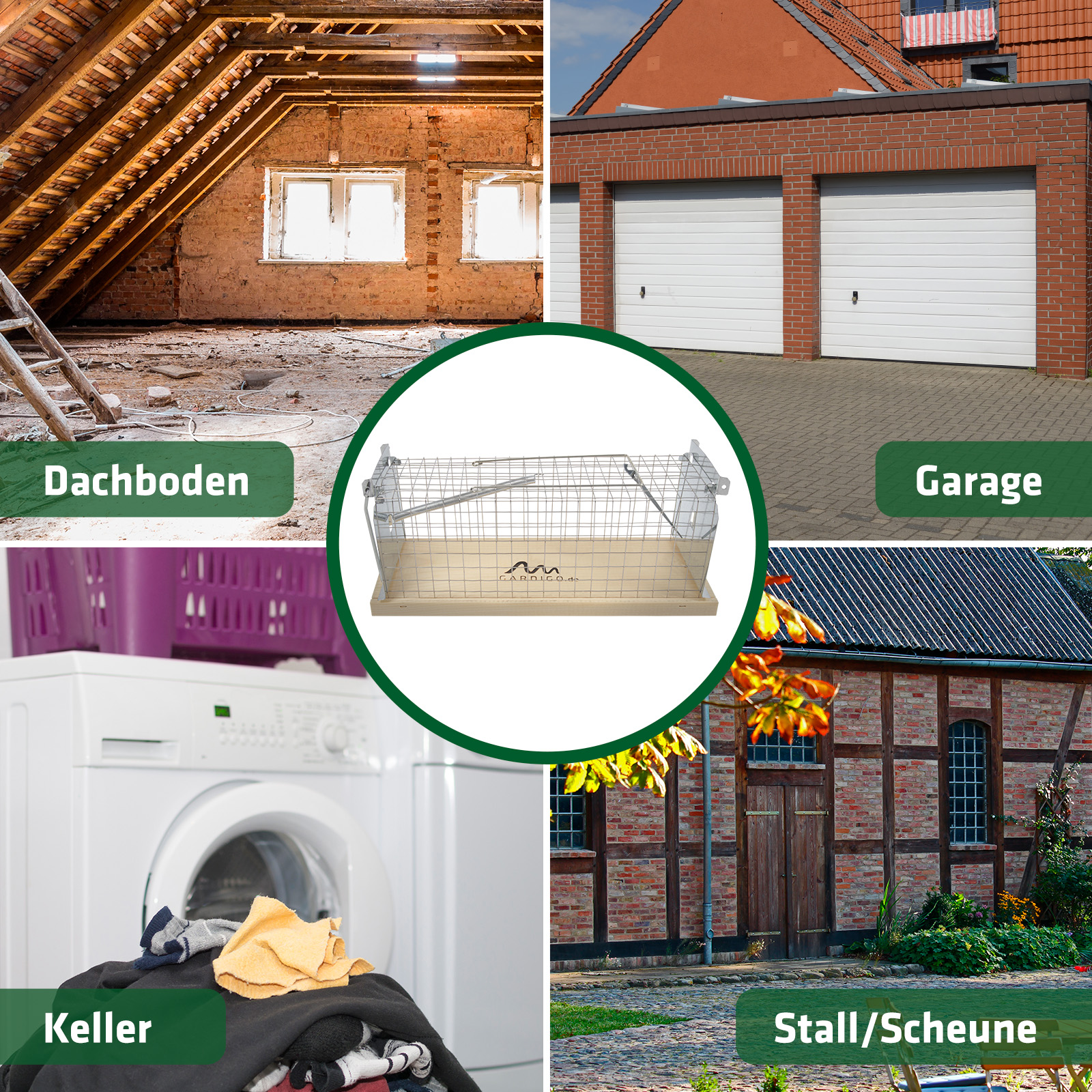 Lebend-Rattenfalle für Dachboden Garage, Keller, Stall und Scheune