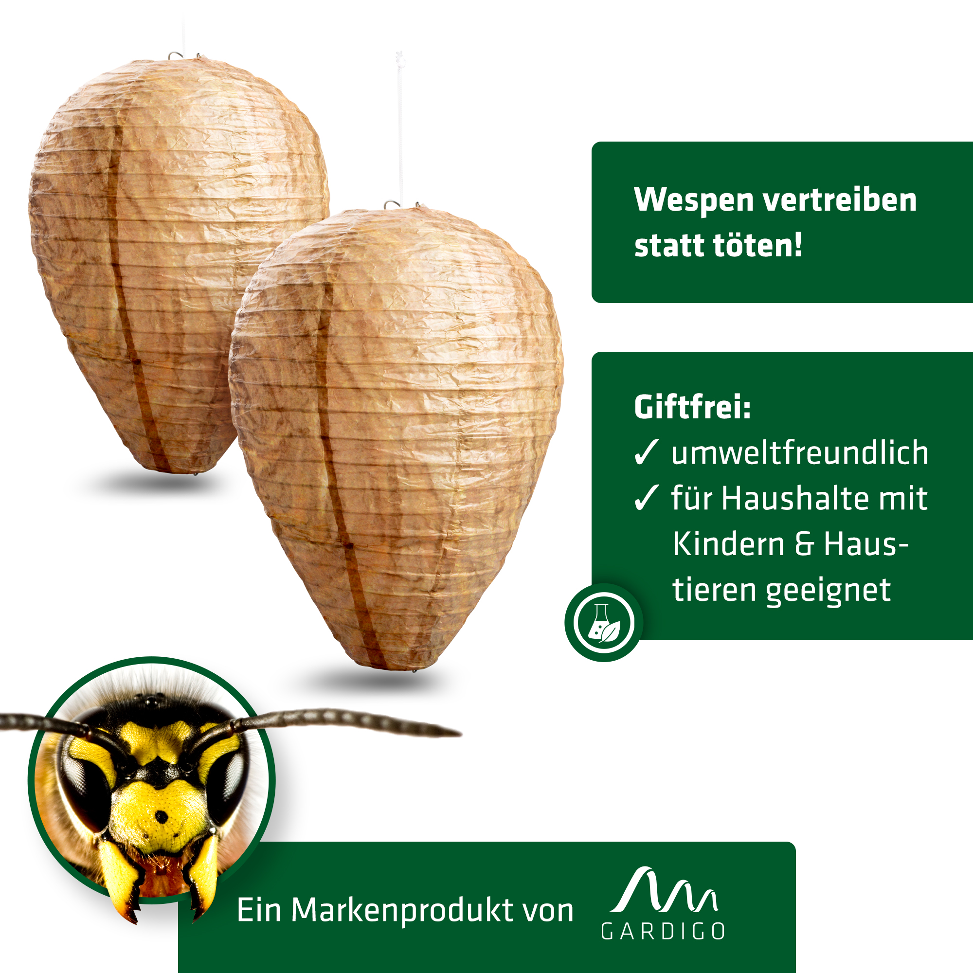 Nid de guêpe artificiel lot de 2