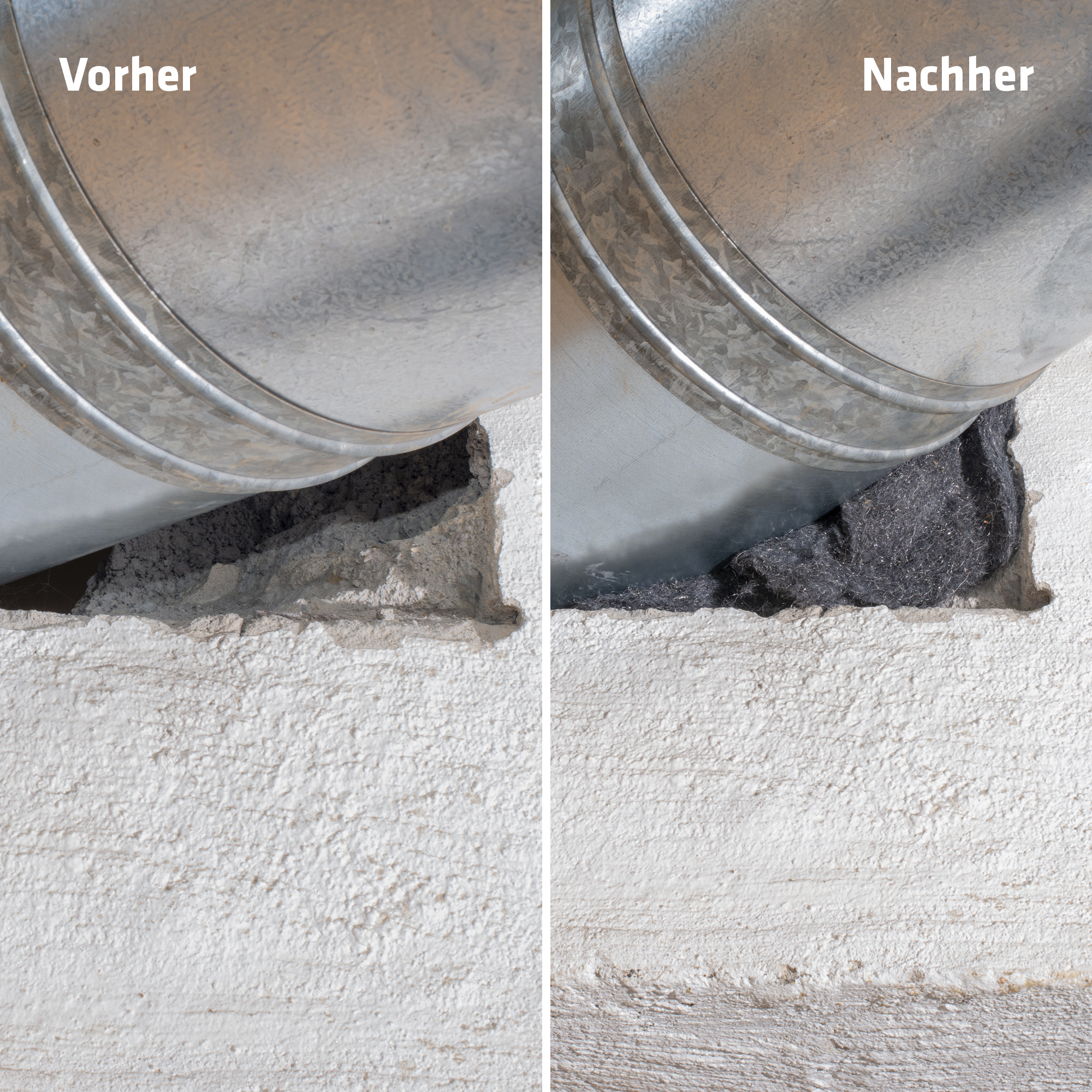 Schneiden Sie die Wolle mit einer Schere passend zu dem Loch zu.