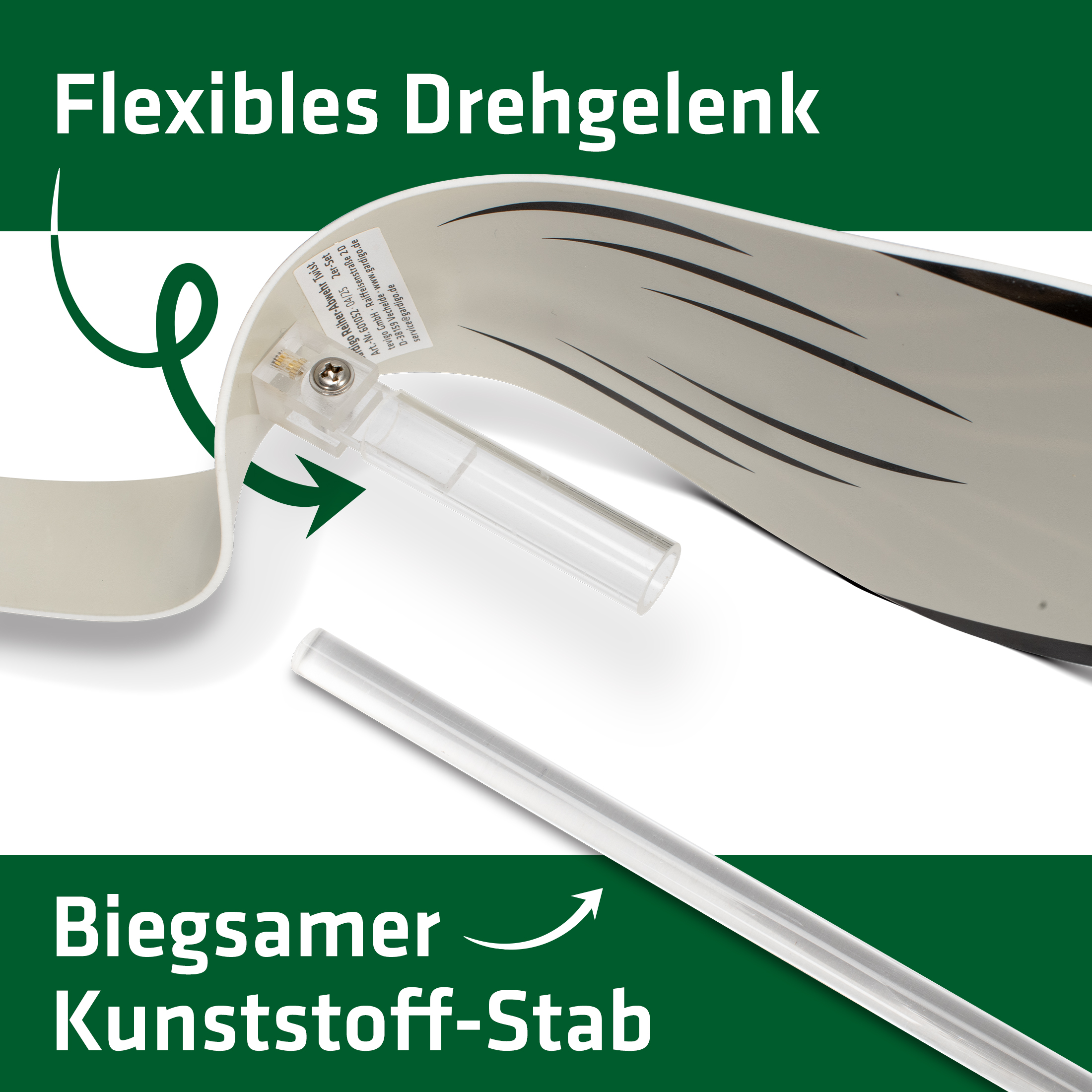 Flexibles Drehgelenk, biegsamer Kunststoffstab