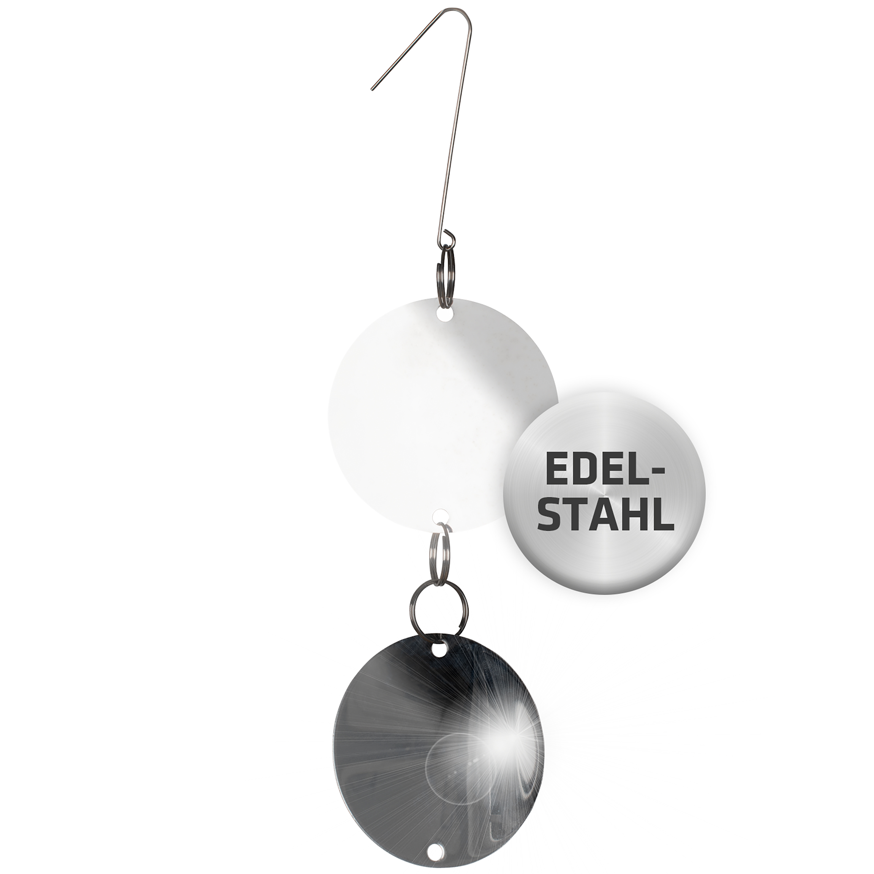 Die Scheiben drehen sich im Wind und reflektieren das Licht, welches die Vögel irritiert und davonfliegen lässt.