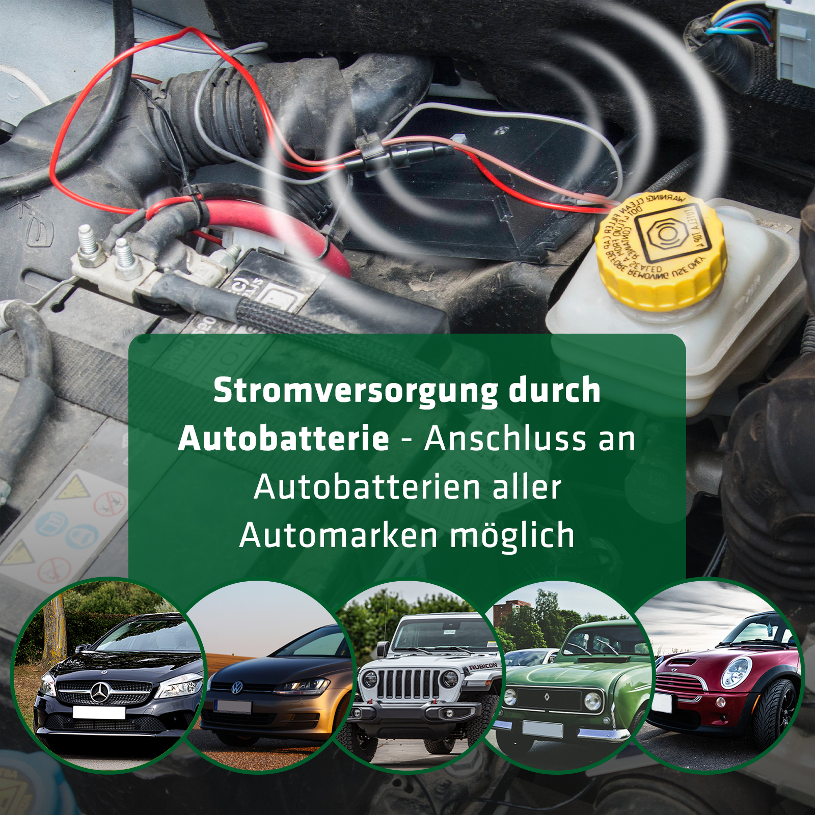 Über die Autobatterie wird der Marderschutz mit Strom versorgt.
