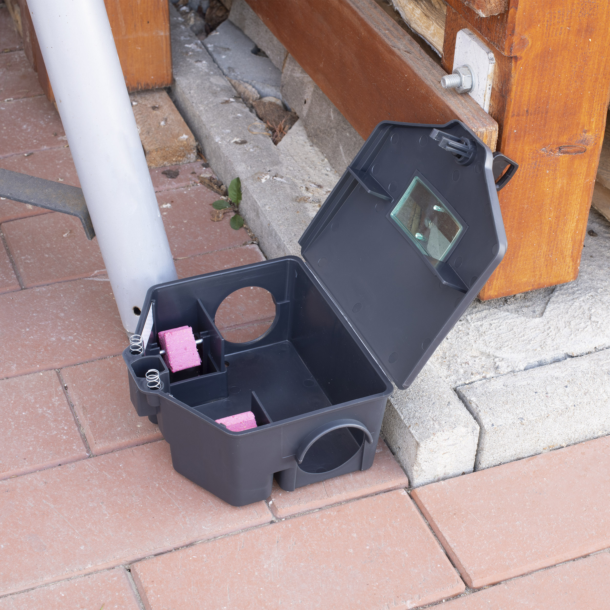 Rattengift sollte niemals offen ausgelegt werden und deshalb ist die Köderbox ideal dafür.