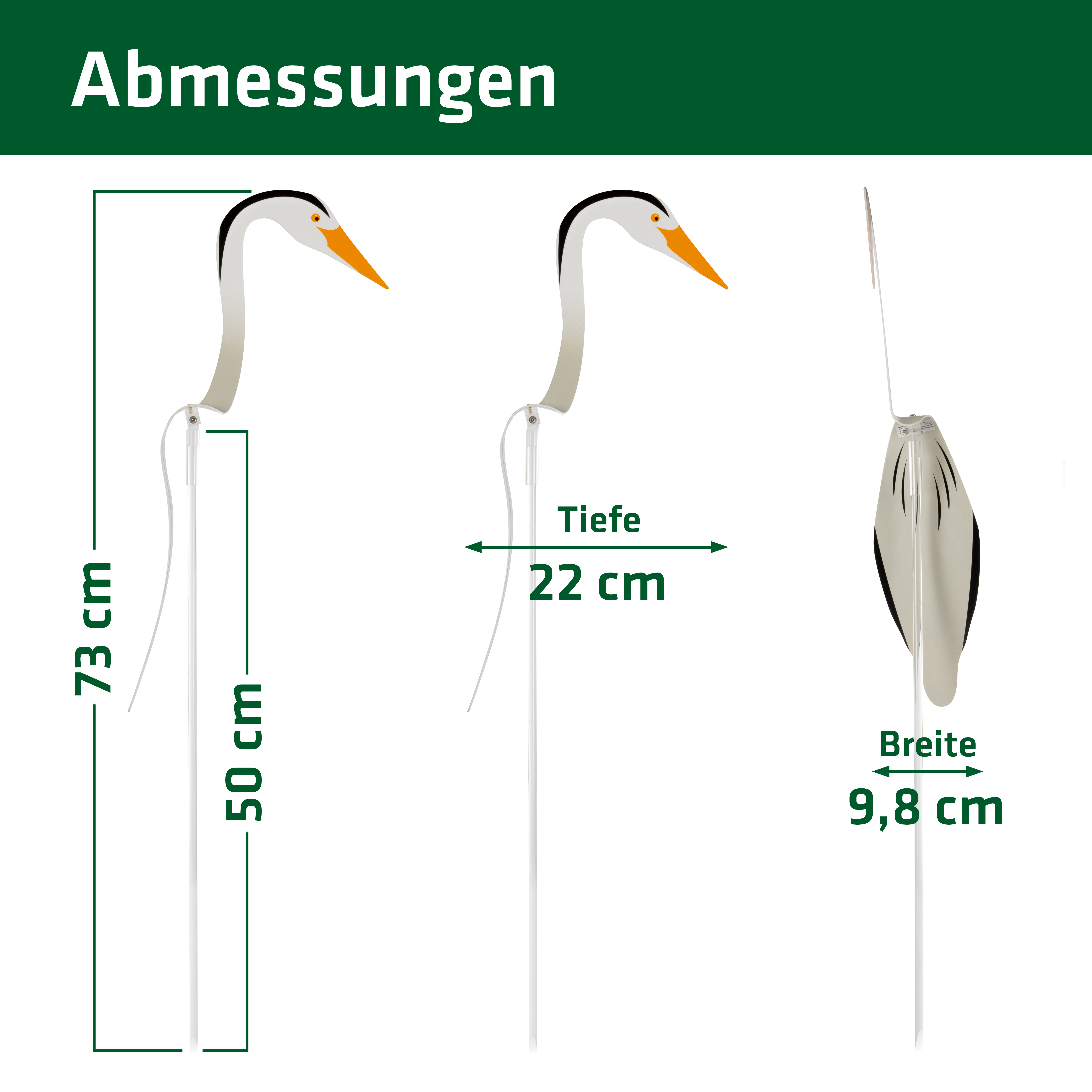 Abmessungen:  Breite 9,8 cm, Höhe 73cm, Tiefe 22cm