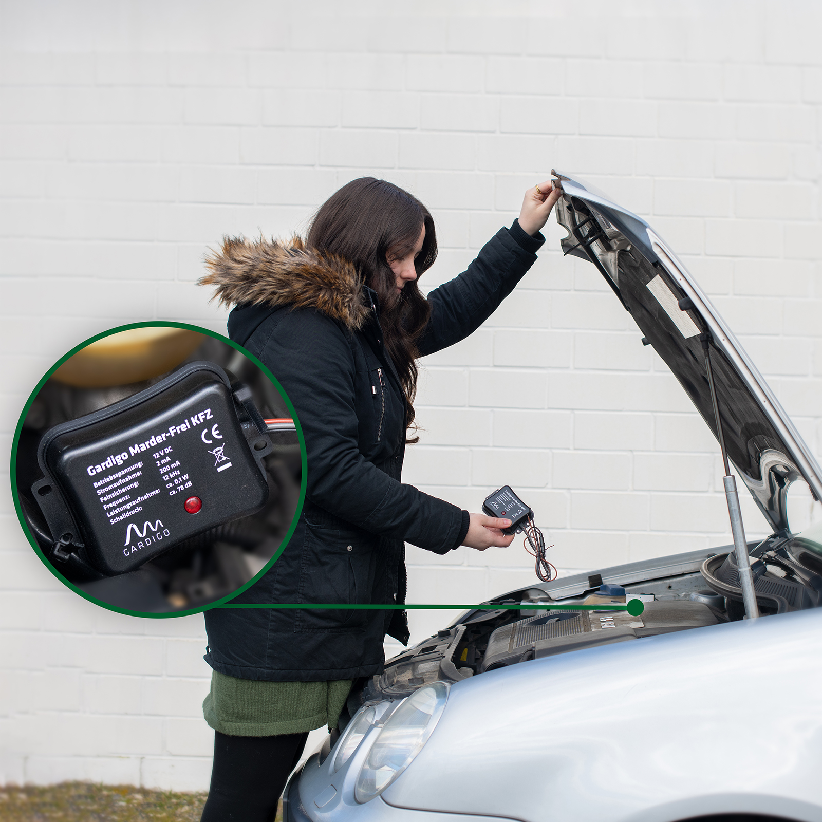 Die Marderabwehr wird im Motorraum eingbaut, also genau da, wo Marderschäden auftauchen können. Jetzt vorbeugen!