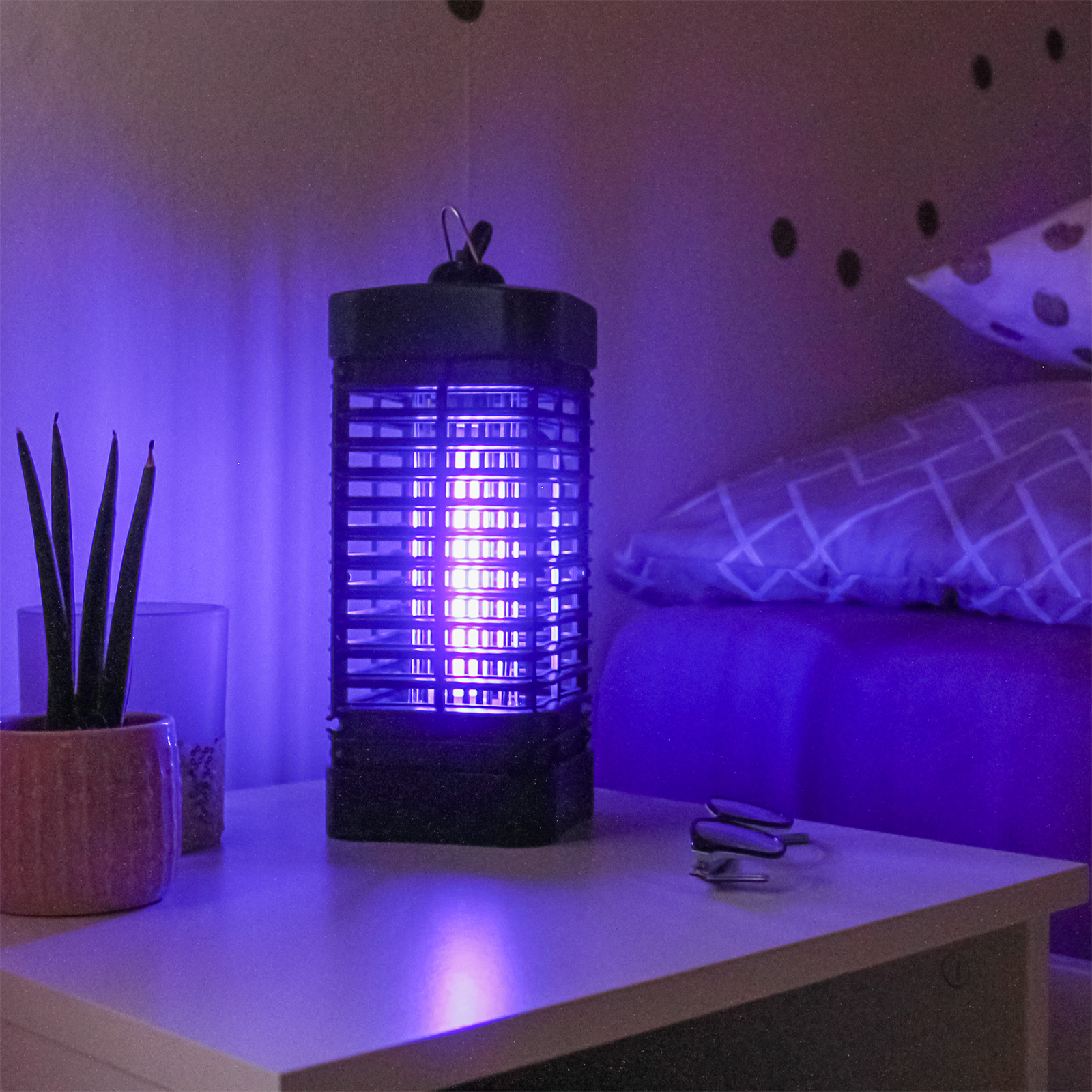 Mit unserem Gerät können Sie zuerst frische Luft in die Wohnung lassen und danach die eingedrungenen Insekten fangen.