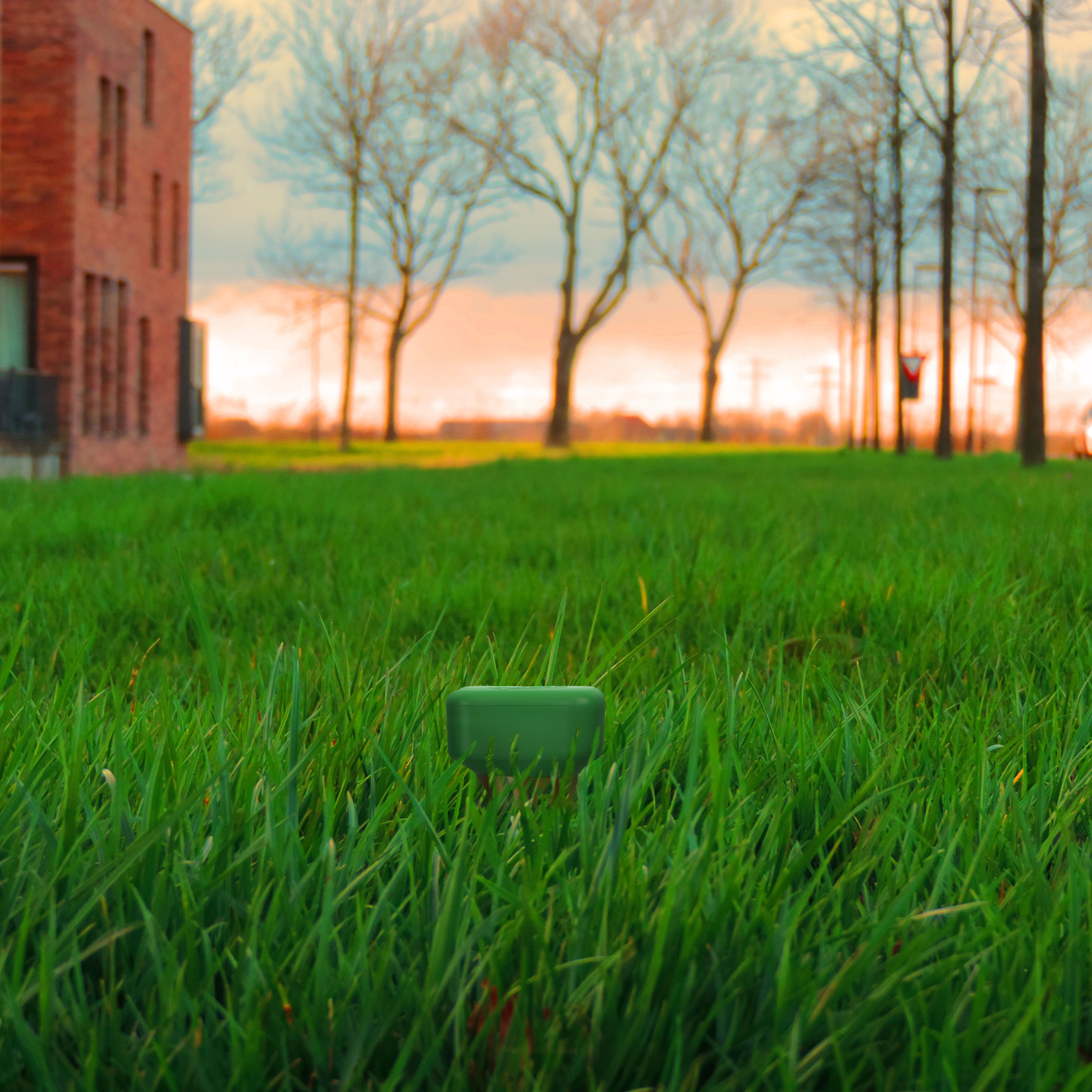 Für optimale Ausbreitung des Schalls und der Vibration durch die Erde muss das Gerät möglichst weit in der Erde stecken.