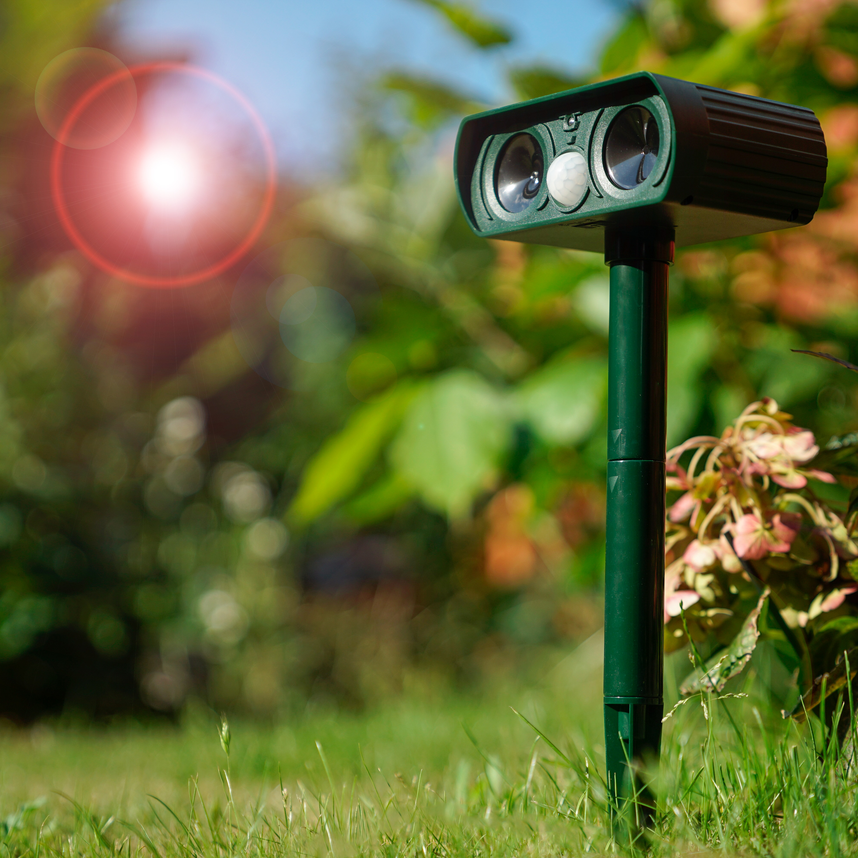 Durch den Akkubetrieb arbeitet das Gerät Tag und Nacht. Am Tag werden die Akkus durch das Solarpanel wieder geladen.