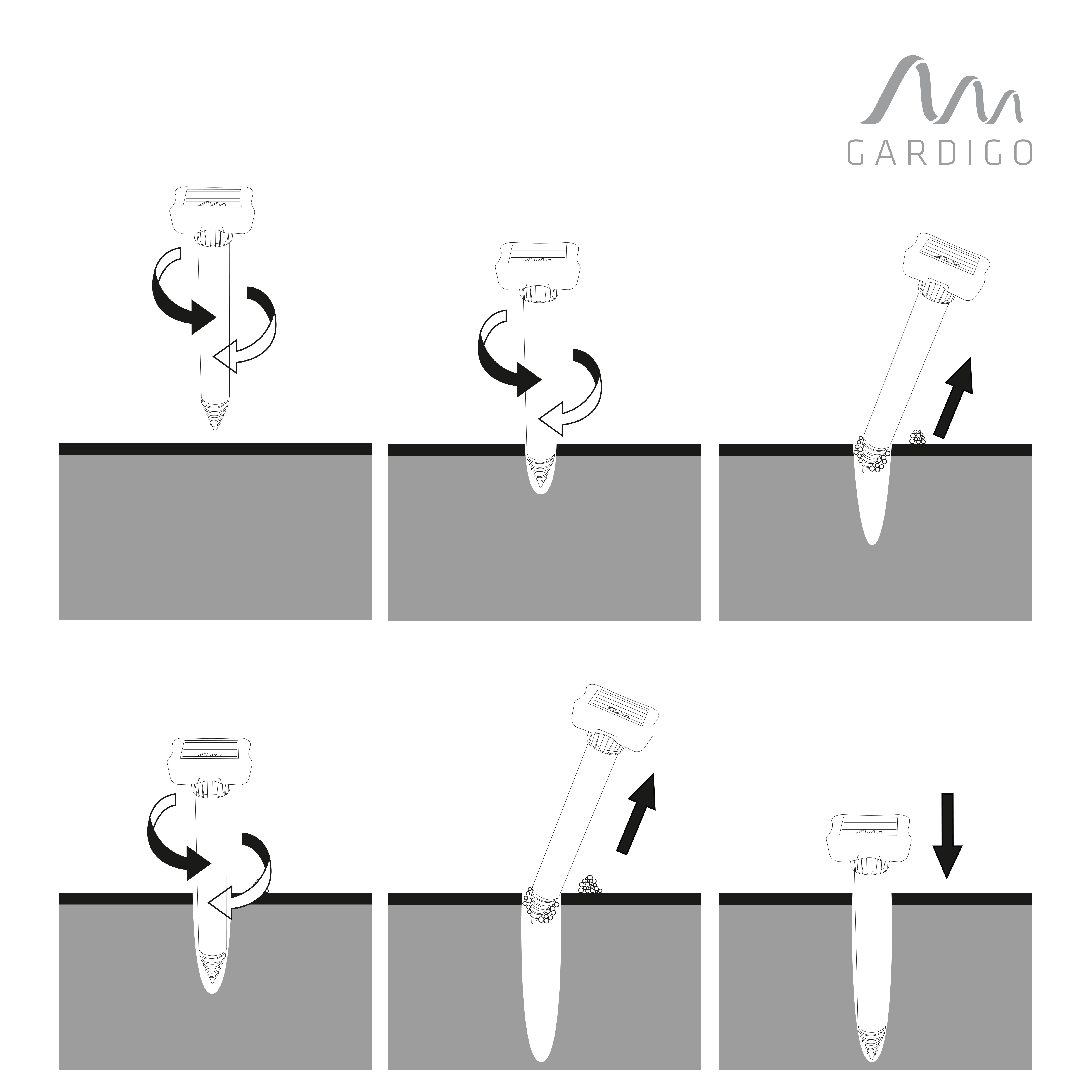 Mit der Erdlochbohrhilfe schaufeln Sie sich Stück für Stück ein passendes Loch für Ihren Maulwurfsschreck.