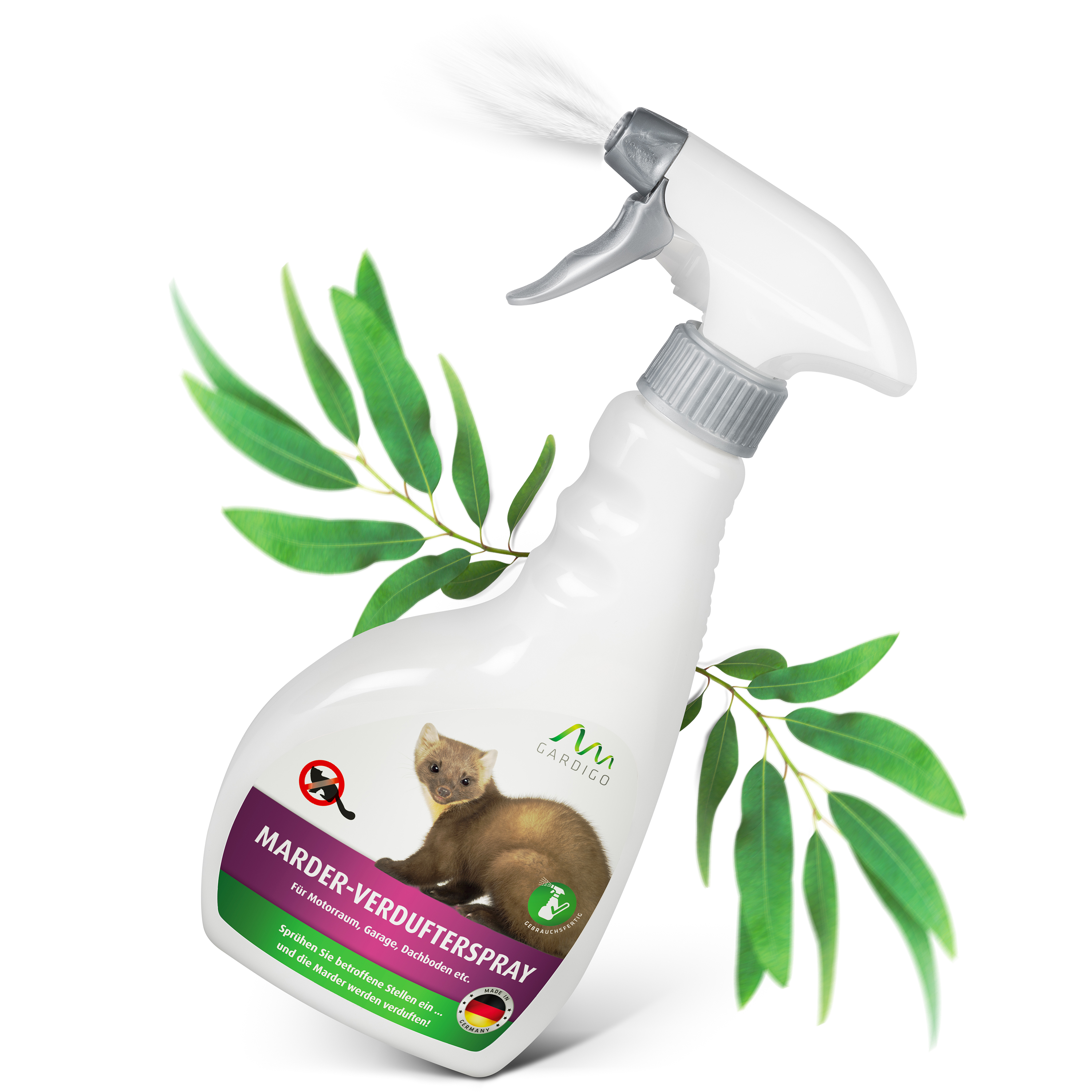 Marderspray mit Eukalyptus citriodora Öl | Vergrämungsmittel gegen Marder | Verdufter-Spray