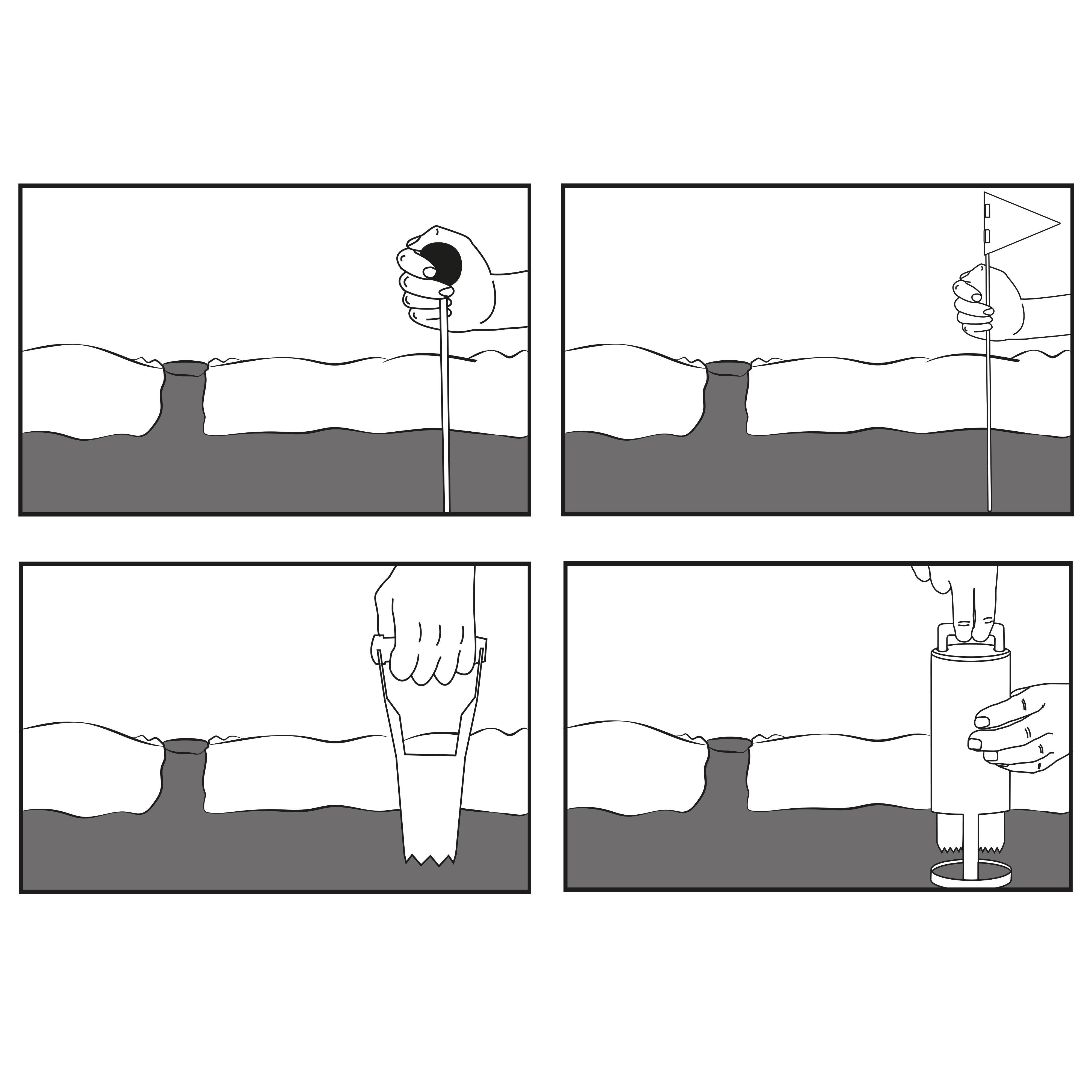 Finden Sie den Gang mit der Sonde, markieren Sie den Gang, stechen Sie ein Loch aus und setzen die Falle ein.