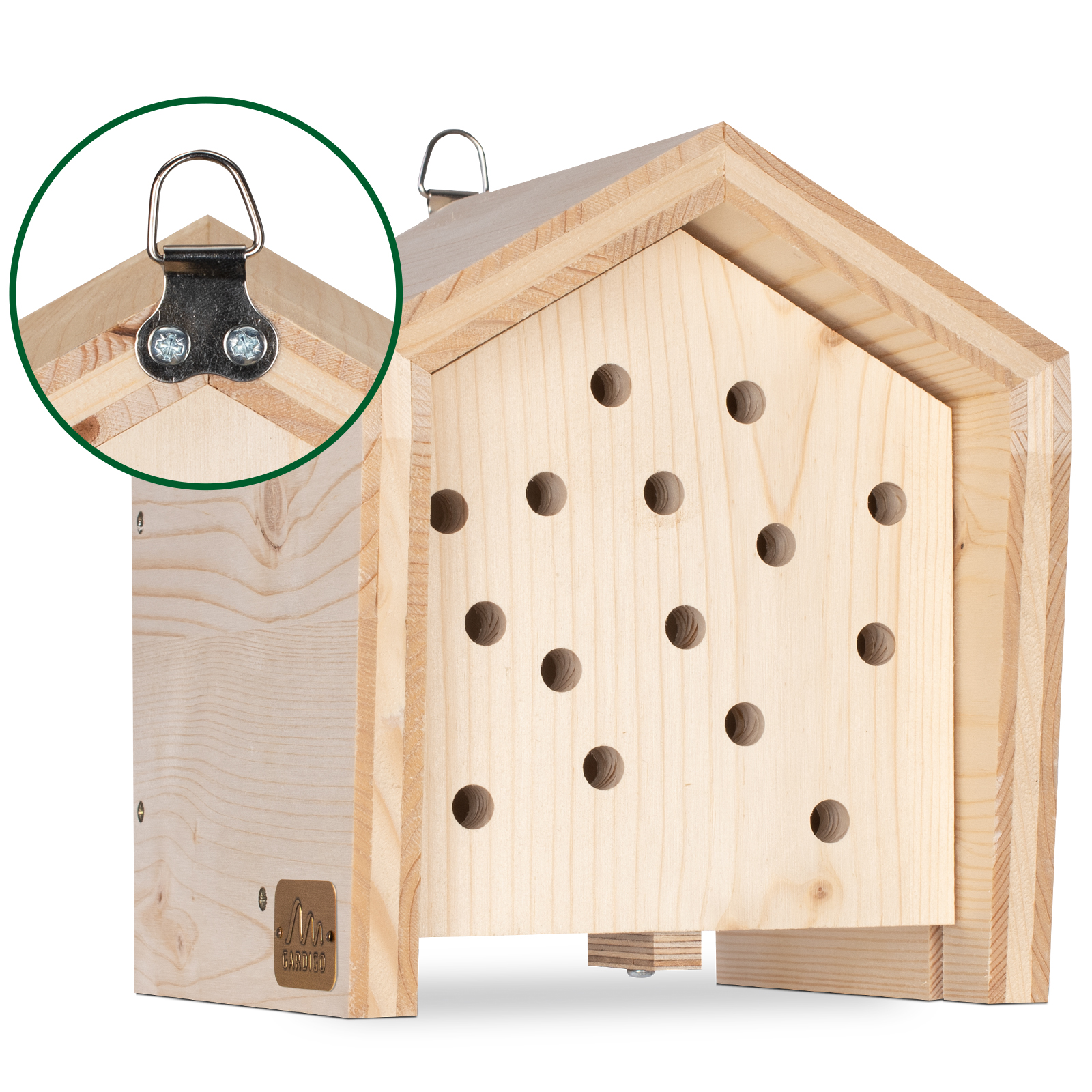 Auf der Rückseite befindet sich eine Öse, um das Haus aufzuhängen.